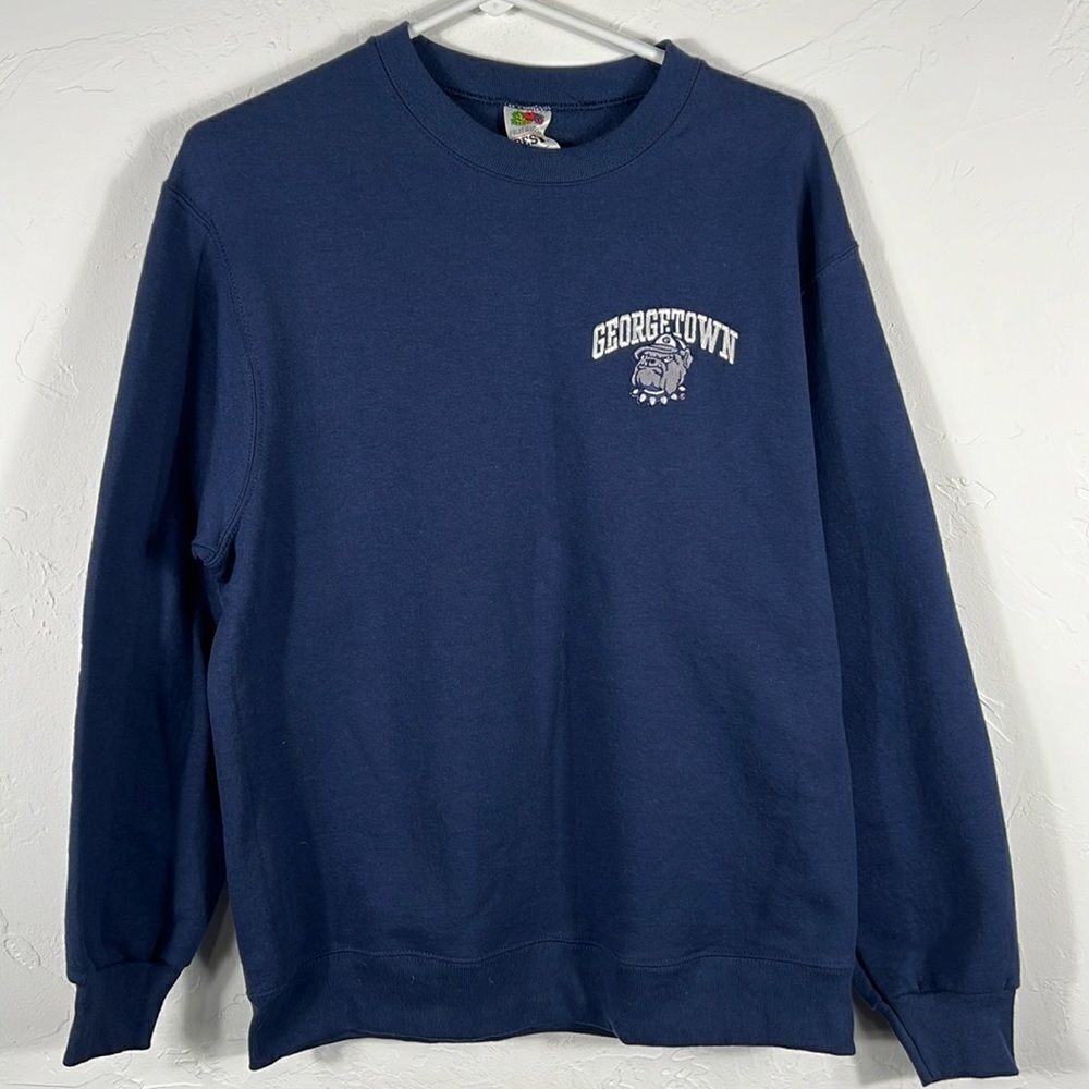 🔥🏀 “NWT” Vintage GEORGETOWN HOYAS Embroidered Crewneck Sweatshirt Size M - NEW